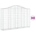 vidaXL Oblúkové gabionové koše 8 ks 200x30x120/140 cm pozink. železo