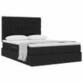vidaXL Postel s úložným prostorem a matrací Čierna 140 x 190 cm látka