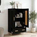 vidaXL Highboard Čierny dub 70 x 31 x 115 cm Kompozitné drevo