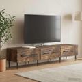 vidaXL TV skrinka Dymový dub 147 x 34,5 x 30 cm Kompozitné drevo