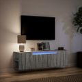vidaXL TV nástenná skrinka s LED svetlami sivá sonoma 135x31x39,5 cm