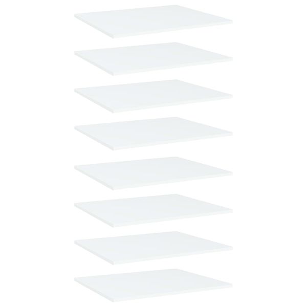 vidaXL Prídavné police 8 ks, biele 60x50x1,5 cm, drevotrieska