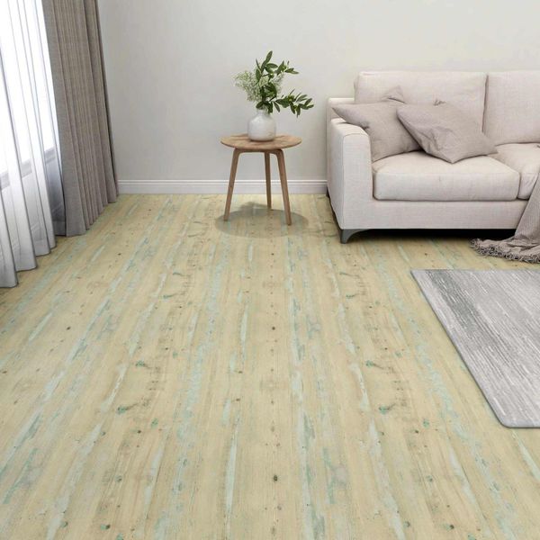 vidaXL Podlahové dosky 5,11 m² 55 pcs PVC Biela a svetlohnedá