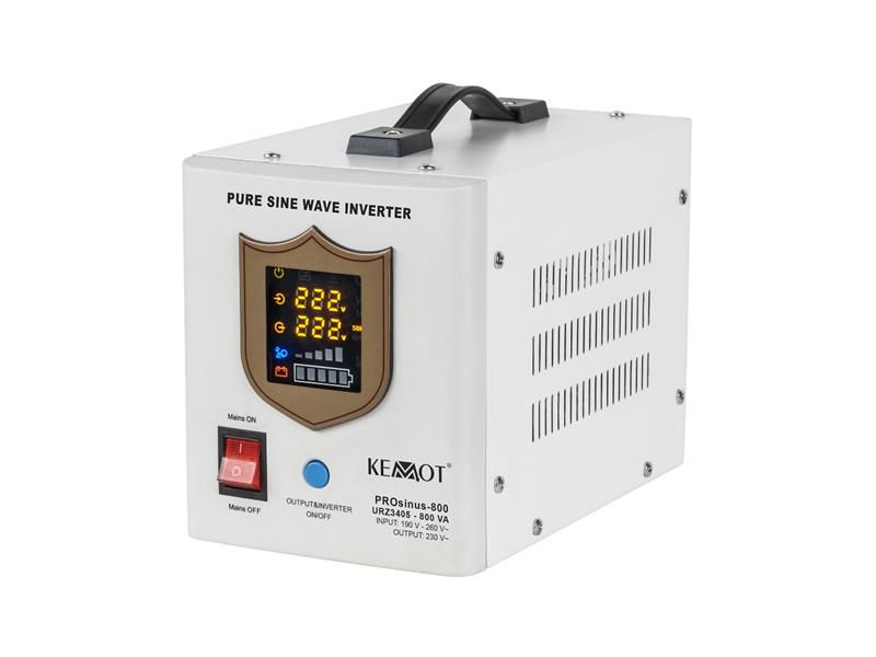Zdroj záložný KEMOT PROsinus-800 12V 230V 800VA 500W White