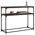 vidaXL Konzolový stolík dymový dub 100x35,5x75 cm kompozitné drevo