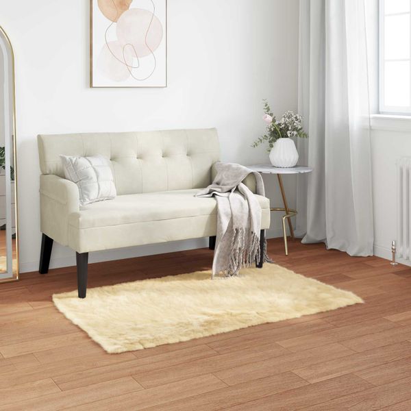 vidaXL Koberec z umelého ovčieho kožucha TAFALLA Krémová 80 x 150 cm