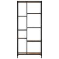 vidaXL Knižnica 80x30x180 cm oceľ a sprac. drevo