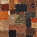 vidaXL Koberec z kožených vysačiek na džínsoch, patchwork, 120x170 cm hnedý