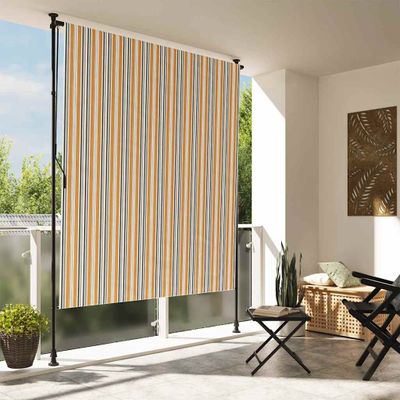 vidaXL Vonkajšia roleta žlto-biela 200x270 cm látka a oceľ