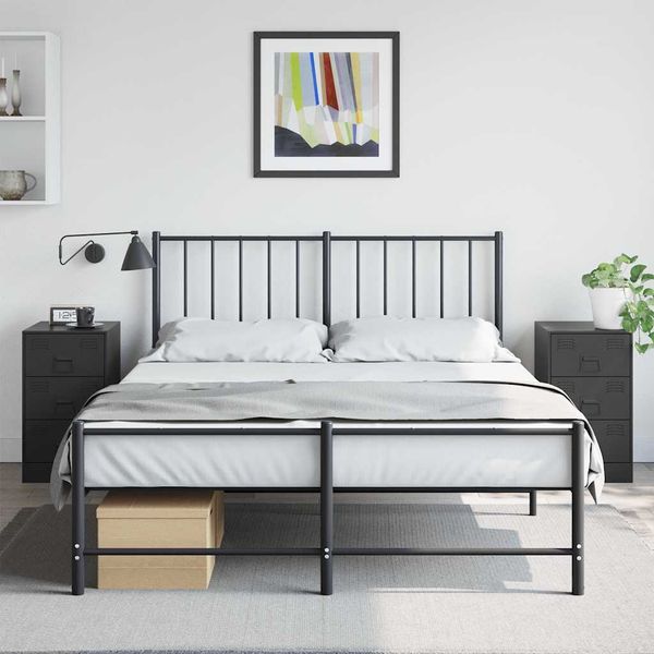 vidaXL Nočné stolíky 2 ks čierne 34,5x39x62 cm oceľ
