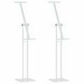 vidaXL Stánky na výstavy 2 ks Biely 26,5 x 26,5 x 150 cm Oceľ
