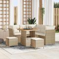 vidaXL Súprava záhradných pohoviek 8 ks Béžová polyratan