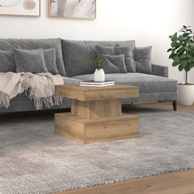 vidaXL Konferenčný stolík s LED svetlami dub artisian 50x50x40 cm