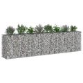 vidaXL Gabiónová vyvýšená posteľ 2 ks 330 x 50 x 80 cm Strieborná