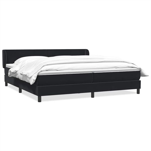 vidaXL Box Spring Posteľ s matracmi Čierna 180x210 cm Zamat
