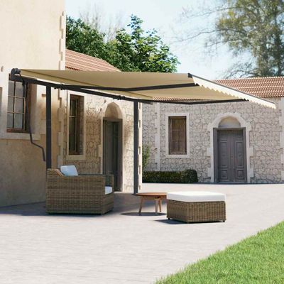 vidaXL Súprava markízových stĺpikov antracitová 600x245 cm železo