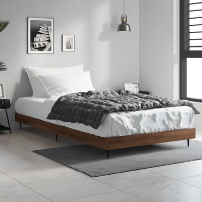 vidaXL Posteľný rám bez matraca hnedý dub 100x200 cm kompozitné drevo