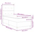 vidaXL Posteľ s pružinovým rámom Tmavomodrá 90 x 200 cm Zamat