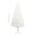 vidaXL Osvetlený umelý vianočný stromček s guľami, biely 150 cm
