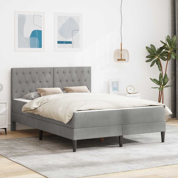 vidaXL Rám postele s matracom Svetlosivá 160 x 200 cm Zamat