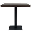 vidaXL Bistro stolík, MDF a oceľ, štvorcový, 80x80x75 cm, tmavý popolový