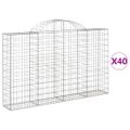 vidaXL Oblúkové gabionové koše 40 ks 200x30x120/140 cm pozink. železo