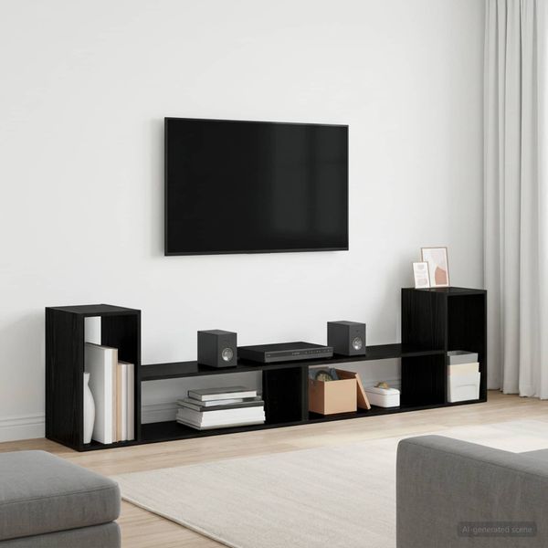 vidaXL TV skrinka 100 x 30 x 50 cm Čierny dub Kompozitné drevo