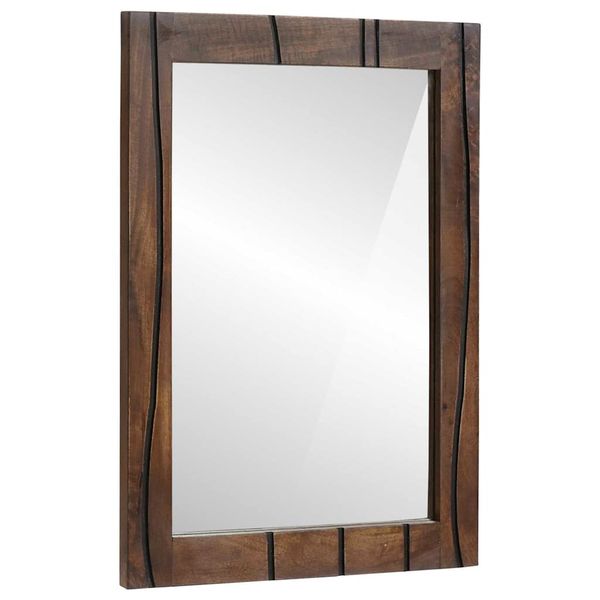 vidaXL Kúpeľňové zrkadlo Obdĺžnikový Nástenný Orech 50 x 2,5 x 70 cm