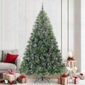 vidaXL Umelý vianočný stromček s 300 LED-i Zelená 240 cm PE a PVC