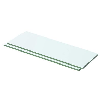 vidaXL Poličky 2 ks panel z priehľadného skla 50x12 cm