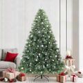vidaXL Umelý vianočný stromček s 300 LED-i Zelená 240 cm PE a PVC