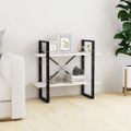 vidaXL Knižnica s 2 policami biela 80x30x70 cm masívna borovica