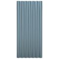 vidaXL Strešné panely 12 ks pozinkovaná oceľ sivá 80x36 cm