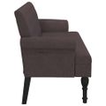 vidaXL Lavička s operadlom tmavohnedá 120x62x75,5 cm látka