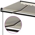 vidaXL Automatická markíza, LED a senzor vetra 450x300 cm, krémová