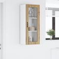 vidaXL Nástenný sklenený kabinet LUCCA Dub artisan 40 x 31 x 100 cm