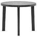 vidaXL Záhradný stôl, antracitový 89 cm, plast