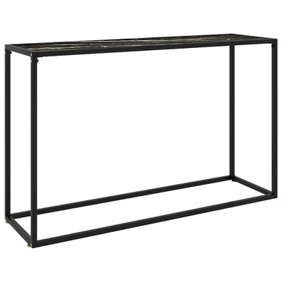 vidaXL Konzolový stolík čierny 120x35x75 cm tvrdené sklo