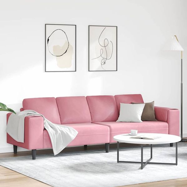 vidaXL Pohovka do obývačky Ružová 250 x 77 x 76 cm