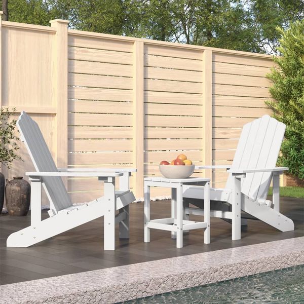 vidaXL Záhradná stolička Adirondack so stolíkom HDPE biela