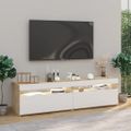 vidaXL TV skrinky 2 ks s LED svetlami biela a dub sonoma 75x35x40 cm