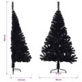 vidaXL Umelý vianočný polovičný stromček s podstavcom čierny 150 cm