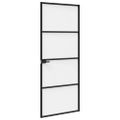 vidaXL Domové dvere 83 x 201,5 x 3,5 cm Hliník a tvrdené sklo