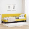 vidaXL Rohový rám postele s čelnou doskou Žltá 80 cm x 200 cm Zamat
