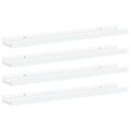 vidaXL Nástenné police 4 ks, biele 60x9x3 cm