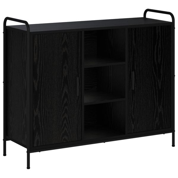 vidaXL Servírovacia skriňa Čierny dub 97 x 33 x 81 cm Kompozitné drevo