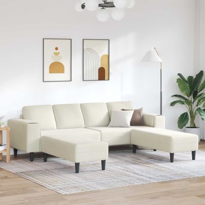 vidaXL Pohovka do obývačky 3 pcs Krémová 250 x 188 x 76 cm
