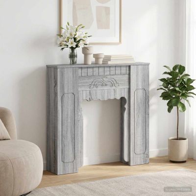 vidaXL Rám krbu Sivý Sonoma 93 x 20 x 89 cm Kompozitné drevo