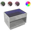 vidaXL Konferenčný stolík s nekonečnými LED betónovosivý 70x50x50 cm