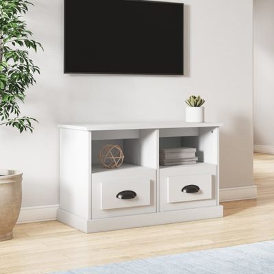 vidaXL TV skrinka biela 80x35x50 cm spracované drevo